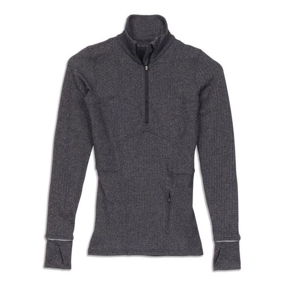 Lululemon Kanto Catch Me Pullover Top Shirt 1/2 Zip Herringbone Size 8 Run Ski - Picture 1 of 9